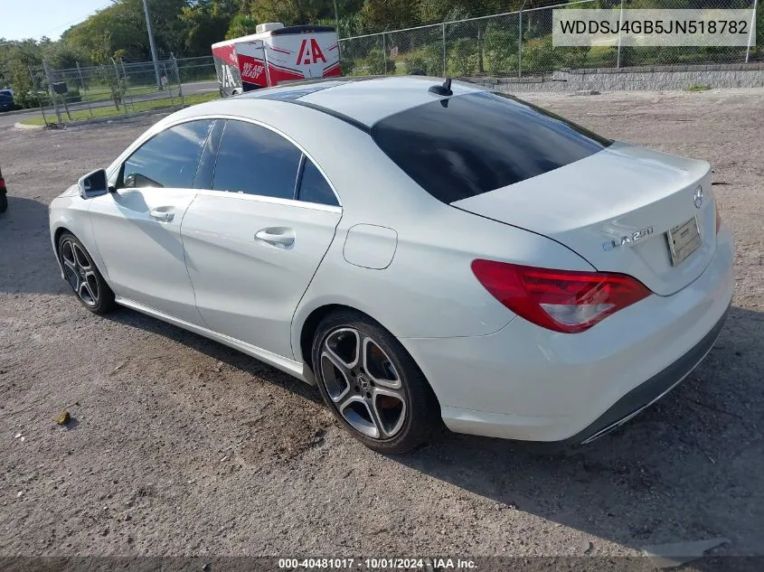 2018 Mercedes-Benz Cla 250 4Matic VIN: WDDSJ4GB5JN518782 Lot: 40481017