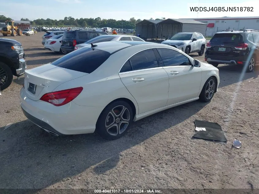 2018 Mercedes-Benz Cla 250 4Matic VIN: WDDSJ4GB5JN518782 Lot: 40481017