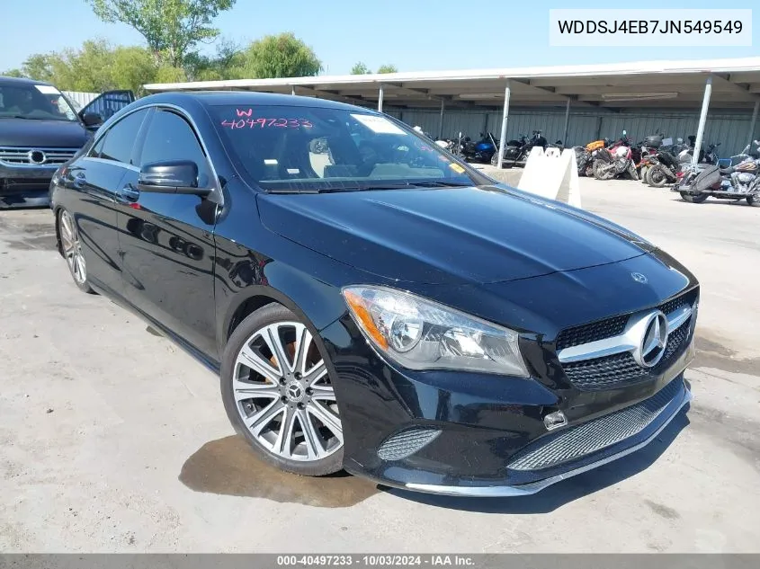 2018 Mercedes-Benz Cla 250 VIN: WDDSJ4EB7JN549549 Lot: 40497233