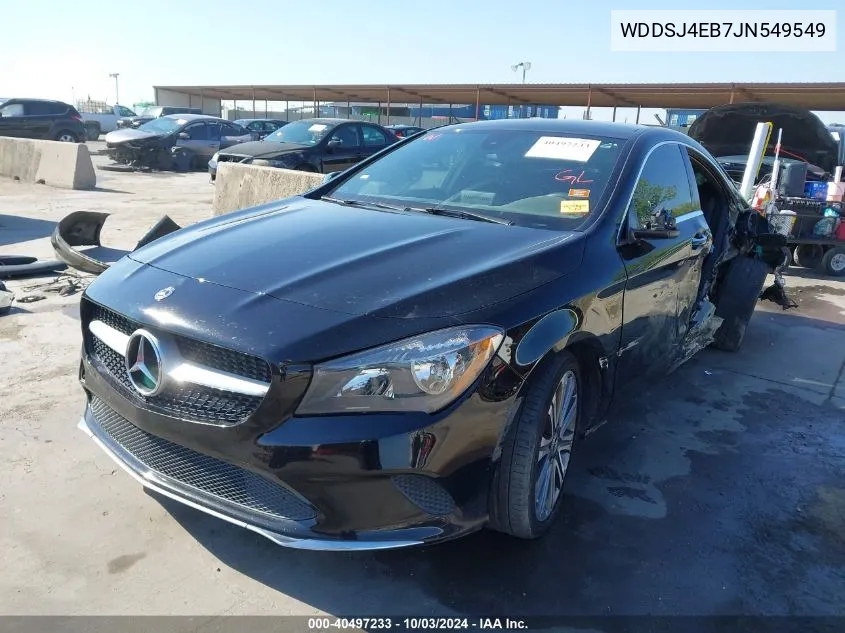 2018 Mercedes-Benz Cla 250 VIN: WDDSJ4EB7JN549549 Lot: 40497233