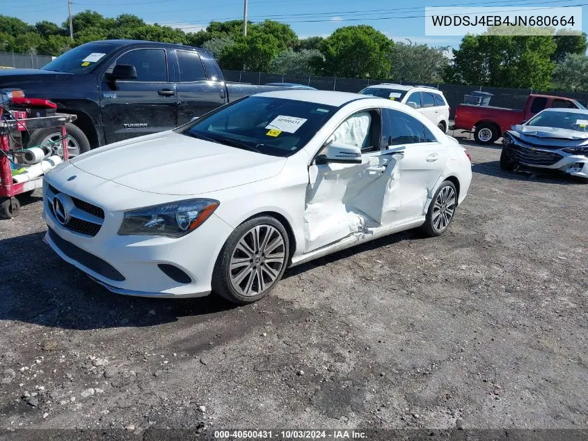 2018 Mercedes-Benz Cla 250 VIN: WDDSJ4EB4JN680664 Lot: 40500431