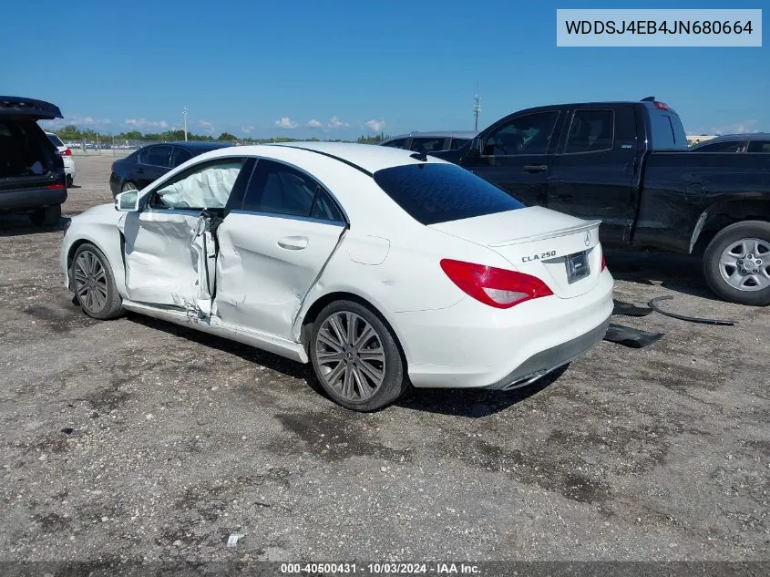 2018 Mercedes-Benz Cla 250 VIN: WDDSJ4EB4JN680664 Lot: 40500431