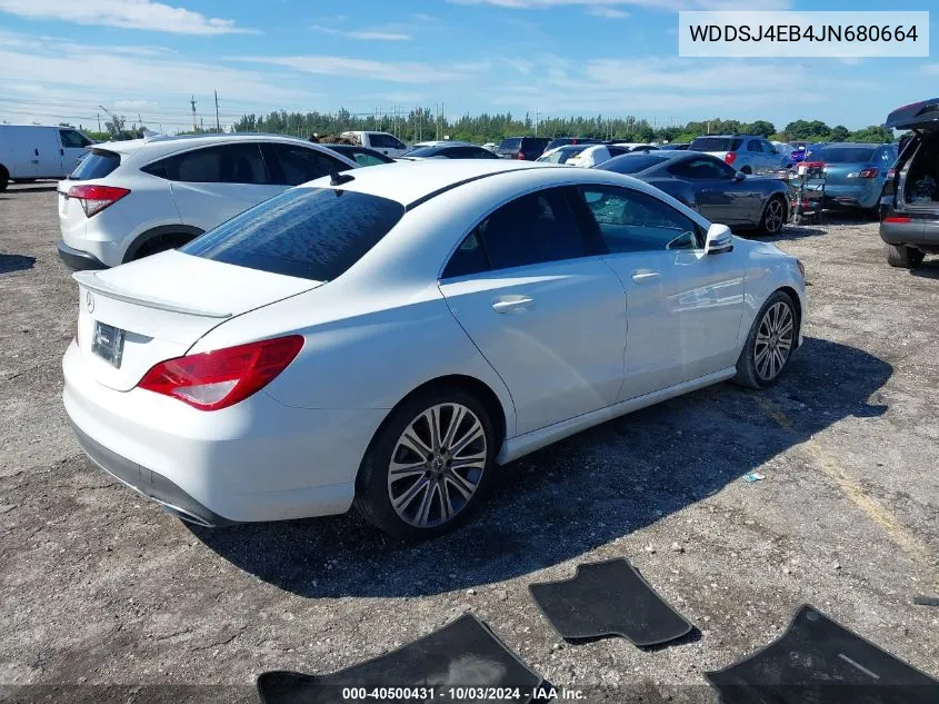 2018 Mercedes-Benz Cla 250 VIN: WDDSJ4EB4JN680664 Lot: 40500431