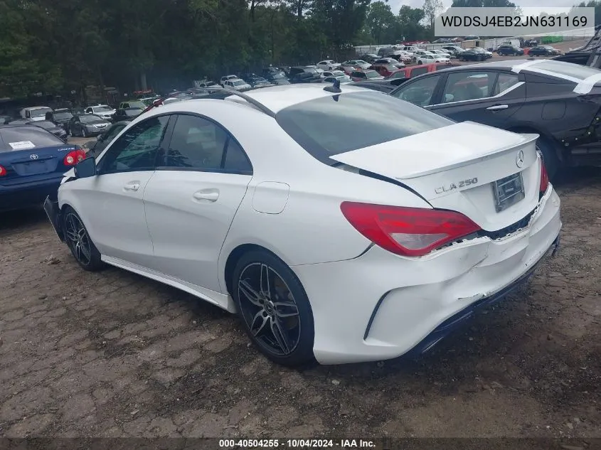 2018 Mercedes-Benz Cla 250 VIN: WDDSJ4EB2JN631169 Lot: 40504255