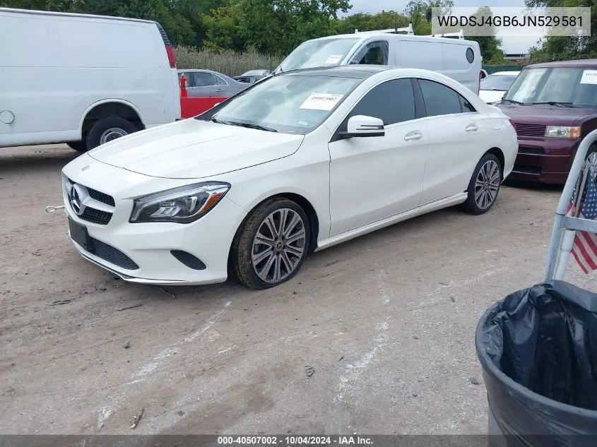 2018 Mercedes-Benz Cla 250 4Matic VIN: WDDSJ4GB6JN529581 Lot: 40507002