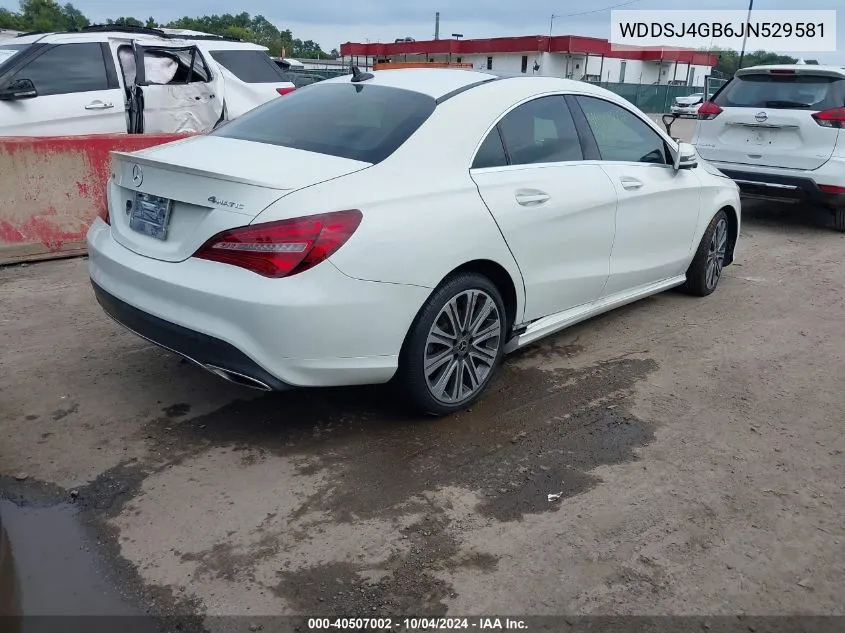 2018 Mercedes-Benz Cla 250 4Matic VIN: WDDSJ4GB6JN529581 Lot: 40507002