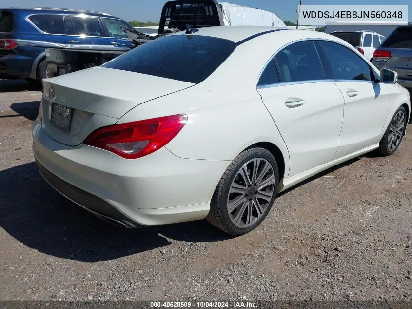 2018 Mercedes-Benz Cla 250 VIN: WDDSJ4EB8JN560348 Lot: 40528509