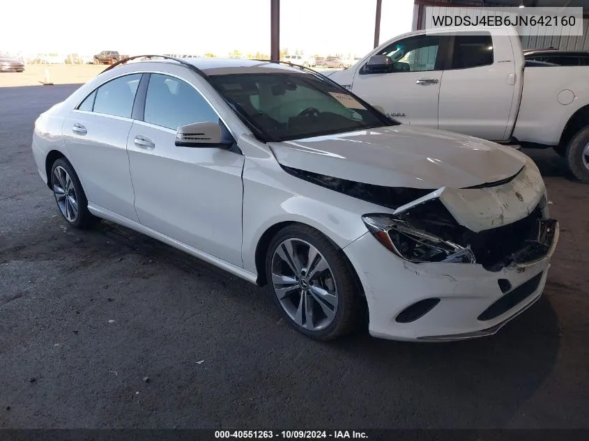 2018 Mercedes-Benz Cla 250 VIN: WDDSJ4EB6JN642160 Lot: 40551263