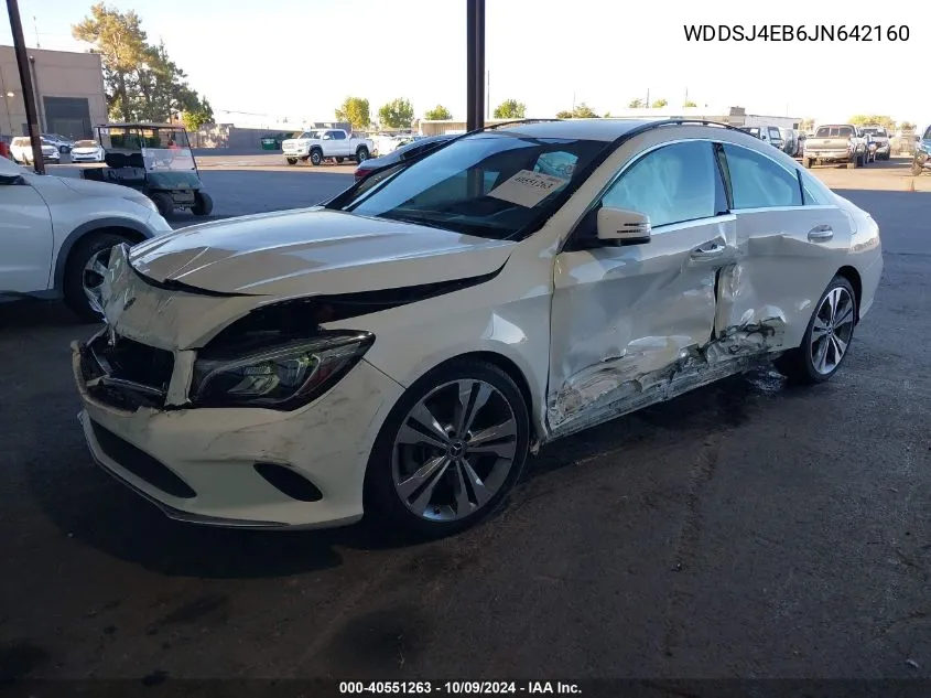 2018 Mercedes-Benz Cla 250 VIN: WDDSJ4EB6JN642160 Lot: 40551263