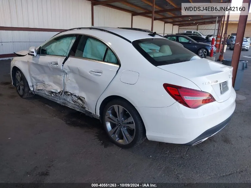 2018 Mercedes-Benz Cla 250 VIN: WDDSJ4EB6JN642160 Lot: 40551263