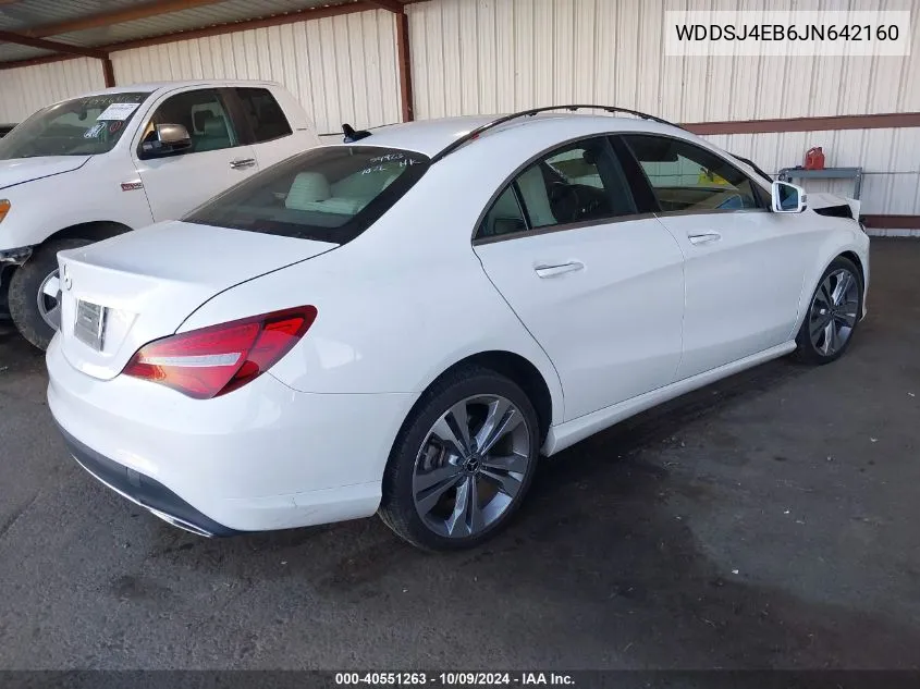 2018 Mercedes-Benz Cla 250 VIN: WDDSJ4EB6JN642160 Lot: 40551263