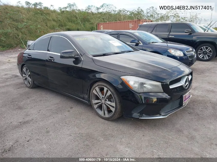 2018 Mercedes-Benz Cla 250 VIN: WDDSJ4EB2JN517401 Lot: 40600179