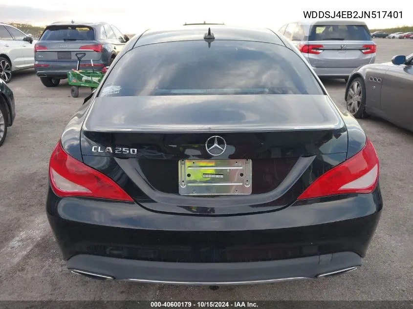 2018 Mercedes-Benz Cla 250 VIN: WDDSJ4EB2JN517401 Lot: 40600179