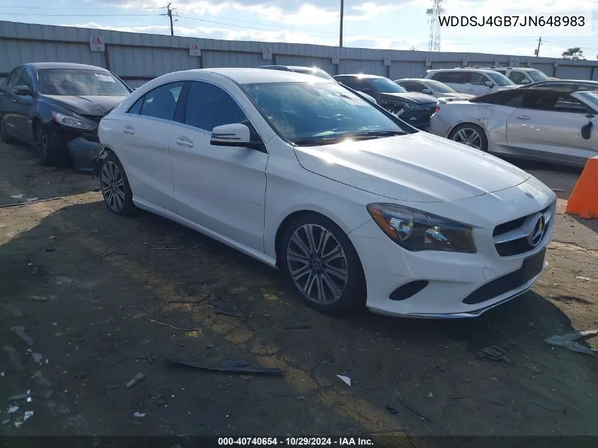 2018 Mercedes-Benz Cla 250 4Matic VIN: WDDSJ4GB7JN648983 Lot: 40740654