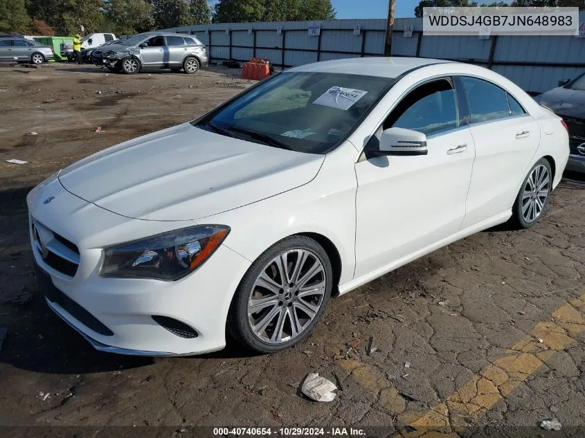 2018 Mercedes-Benz Cla 250 4Matic VIN: WDDSJ4GB7JN648983 Lot: 40740654