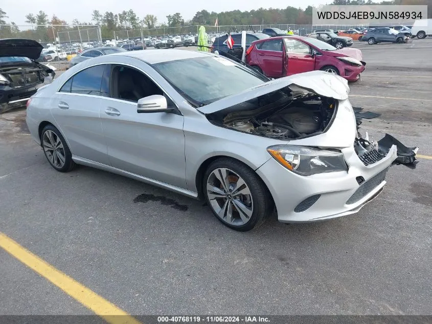 2018 Mercedes-Benz Cla 250 VIN: WDDSJ4EB9JN584934 Lot: 40768119