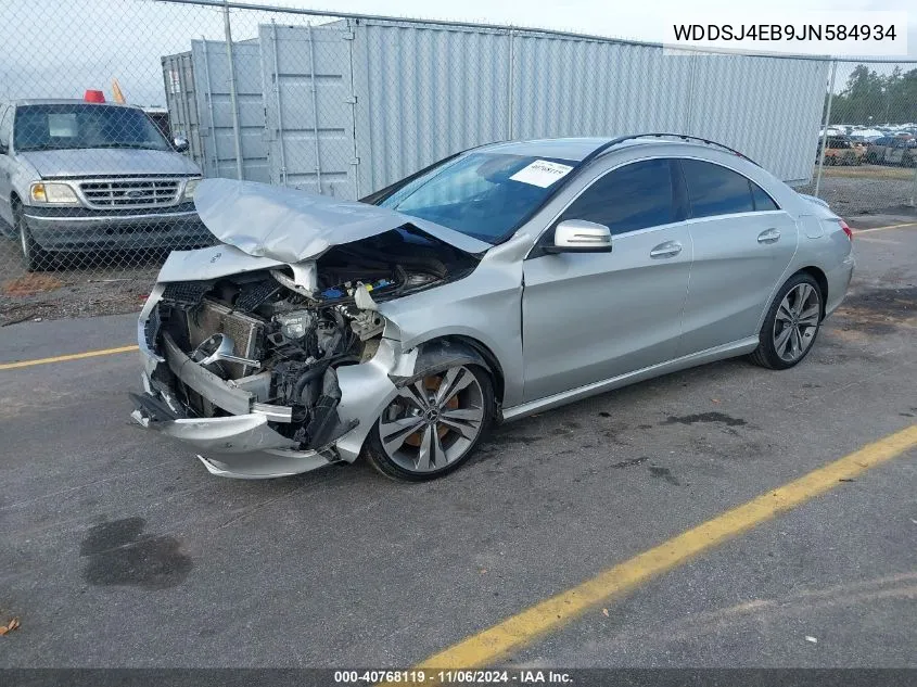 2018 Mercedes-Benz Cla 250 VIN: WDDSJ4EB9JN584934 Lot: 40768119