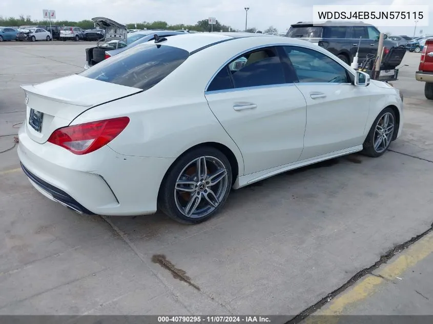 2018 Mercedes-Benz Cla 250 VIN: WDDSJ4EB5JN575115 Lot: 40790295