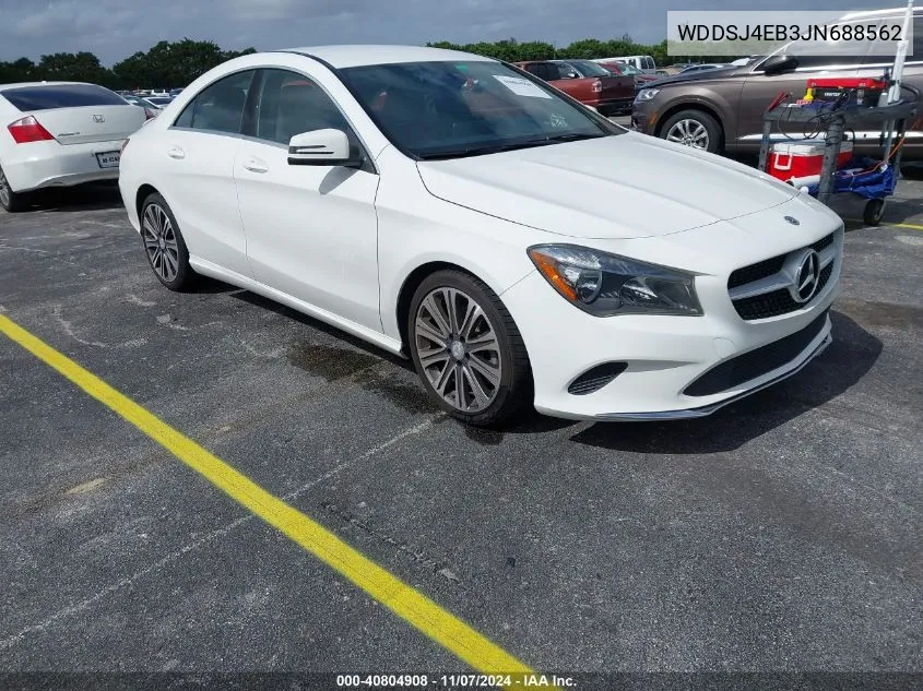 2018 Mercedes-Benz Cla 250 VIN: WDDSJ4EB3JN688562 Lot: 40804908