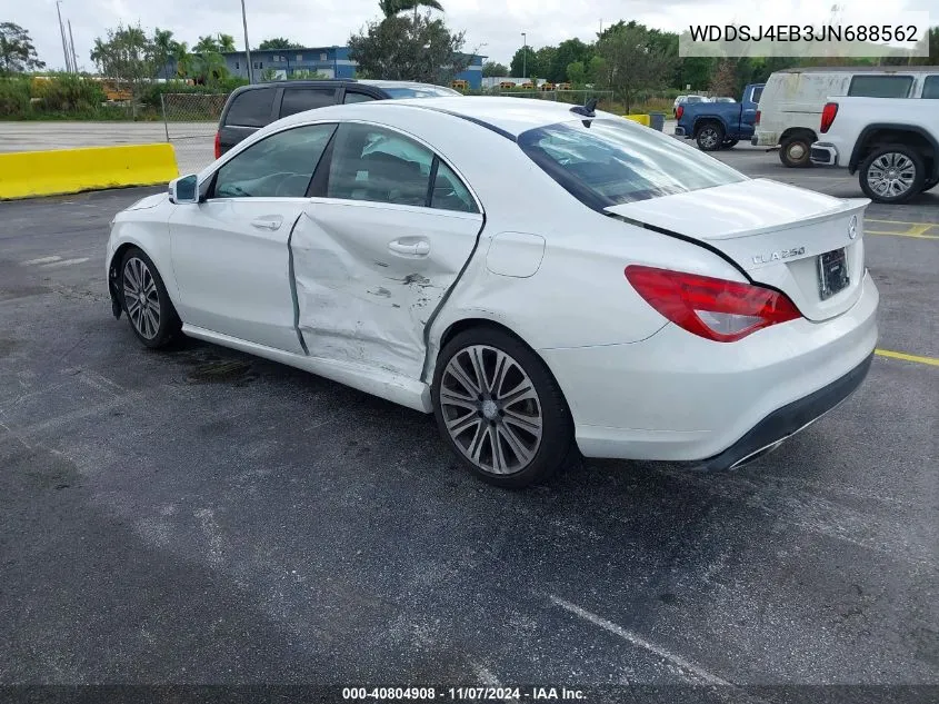 2018 Mercedes-Benz Cla 250 VIN: WDDSJ4EB3JN688562 Lot: 40804908