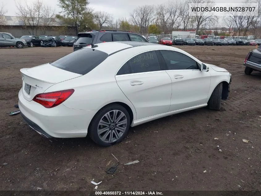 2018 Mercedes-Benz Cla 250 4Matic VIN: WDDSJ4GB8JN528707 Lot: 40850372