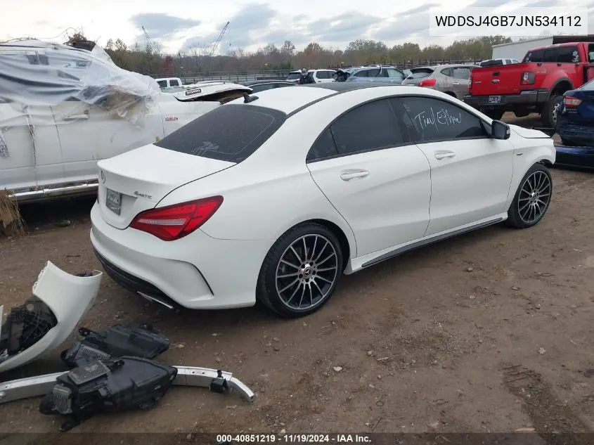 2018 Mercedes-Benz Cla 250 4Matic VIN: WDDSJ4GB7JN534112 Lot: 40851219