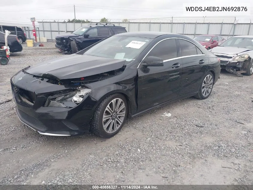 2018 Mercedes-Benz Cla 250 VIN: WDDSJ4EB2JN692876 Lot: 40856327