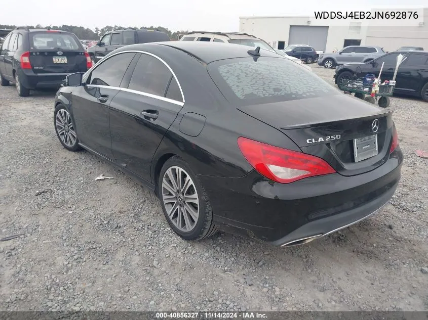 2018 Mercedes-Benz Cla 250 VIN: WDDSJ4EB2JN692876 Lot: 40856327