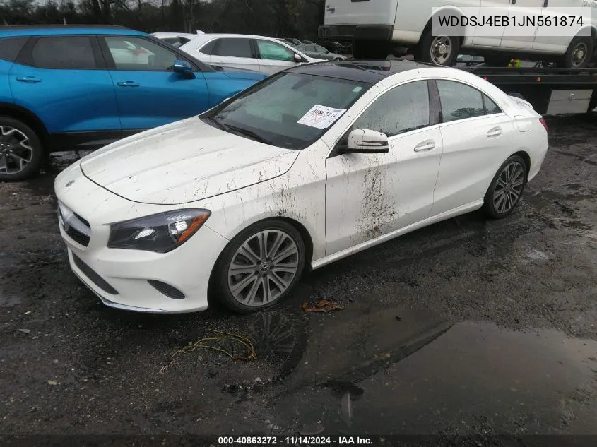 2018 Mercedes-Benz Cla 250 VIN: WDDSJ4EB1JN561874 Lot: 40863272