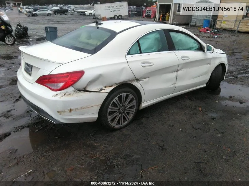 2018 Mercedes-Benz Cla 250 VIN: WDDSJ4EB1JN561874 Lot: 40863272