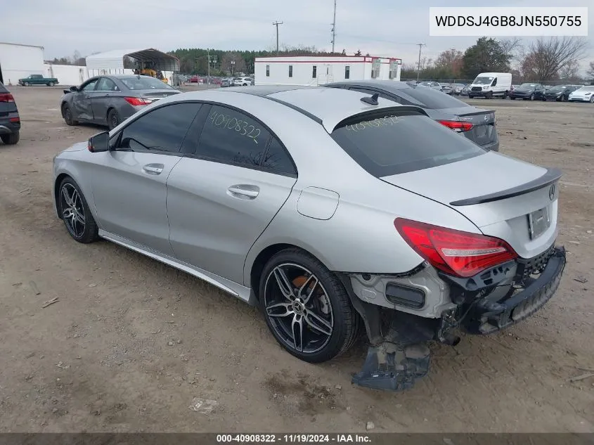 2018 Mercedes-Benz Cla 250 4Matic VIN: WDDSJ4GB8JN550755 Lot: 40908322