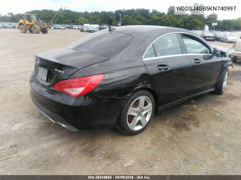 2019 Mercedes-Benz Cla 250 4Matic VIN: WDDSJ4GB5KN740997 Lot: 39312620