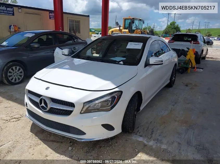 2019 Mercedes-Benz Cla 250 VIN: WDDSJ4EB5KN705217 Lot: 39758082