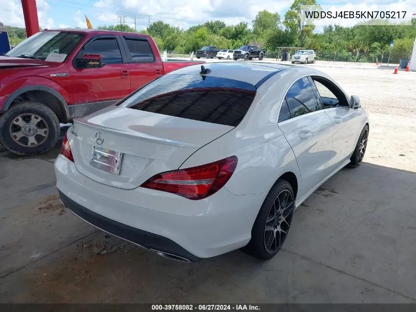 2019 Mercedes-Benz Cla 250 VIN: WDDSJ4EB5KN705217 Lot: 39758082