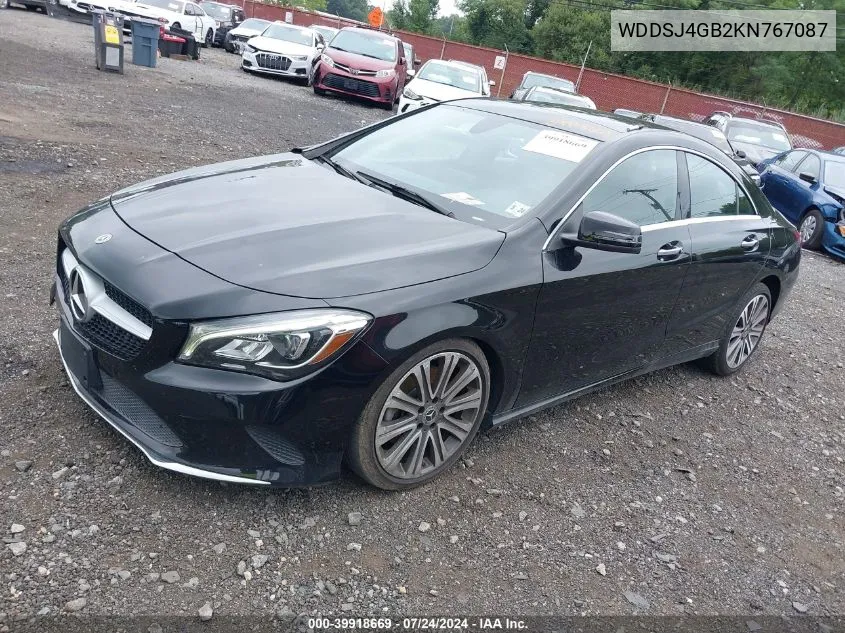 2019 Mercedes-Benz Cla 250 4Matic VIN: WDDSJ4GB2KN767087 Lot: 39918669