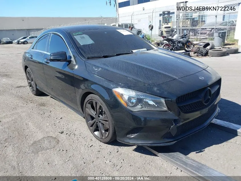 2019 Mercedes-Benz Cla 250 VIN: WDDSJ4EB9KN722246 Lot: 40128808