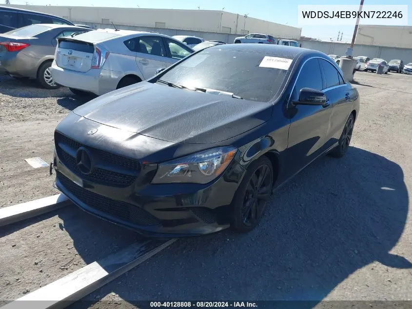 2019 Mercedes-Benz Cla 250 VIN: WDDSJ4EB9KN722246 Lot: 40128808