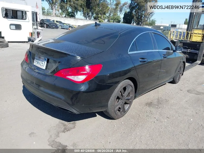 2019 Mercedes-Benz Cla 250 VIN: WDDSJ4EB9KN722246 Lot: 40128808