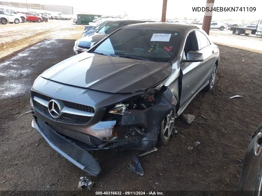 2019 Mercedes-Benz Cla 250 250 VIN: WDDSJ4EB6KN741109 Lot: 40316632