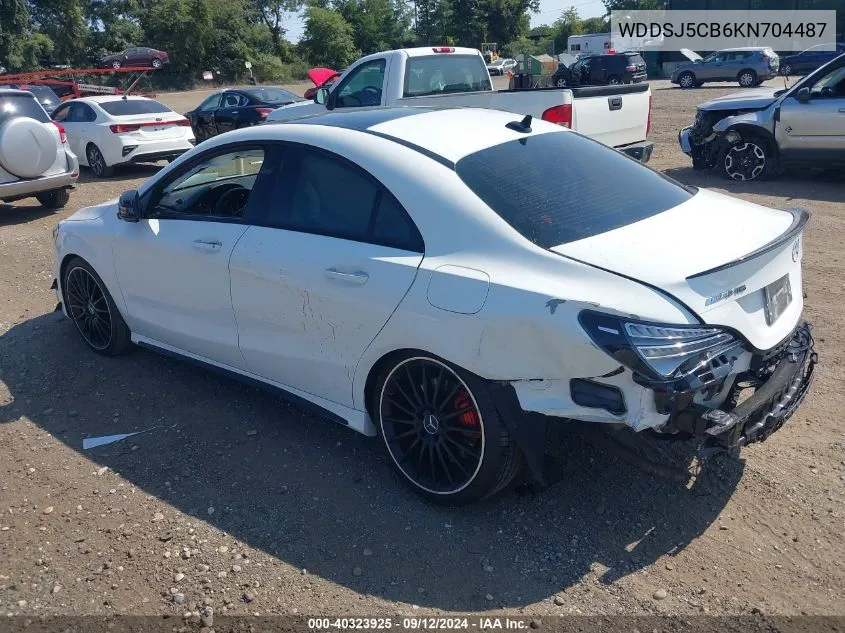 2019 Mercedes-Benz Amg Cla 45 4Matic VIN: WDDSJ5CB6KN704487 Lot: 40323925