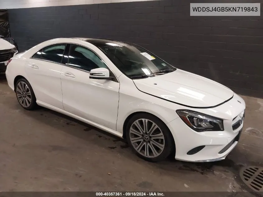 2019 Mercedes-Benz Cla 250 4Matic VIN: WDDSJ4GB5KN719843 Lot: 40357361