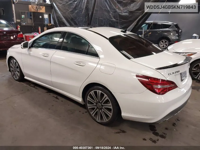 2019 Mercedes-Benz Cla 250 4Matic VIN: WDDSJ4GB5KN719843 Lot: 40357361