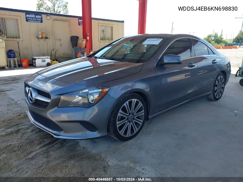 2019 Mercedes-Benz Cla 250 VIN: WDDSJ4EB6KN698830 Lot: 40446857