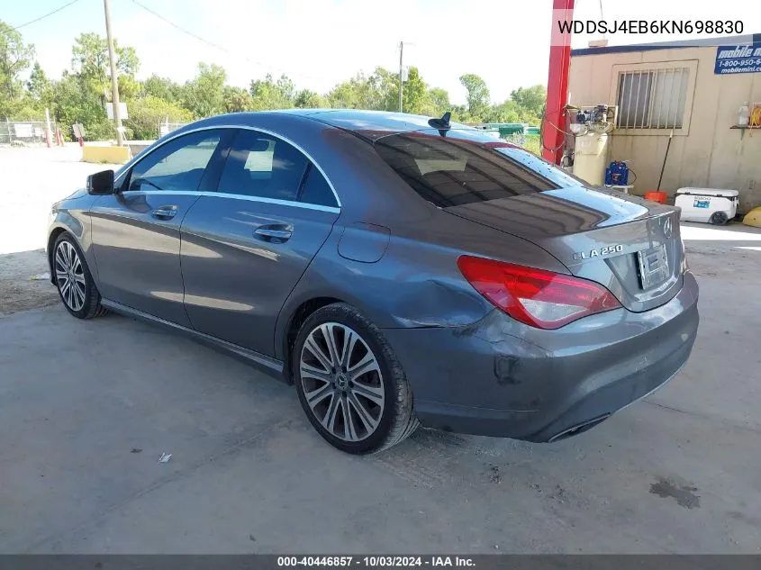 2019 Mercedes-Benz Cla 250 VIN: WDDSJ4EB6KN698830 Lot: 40446857