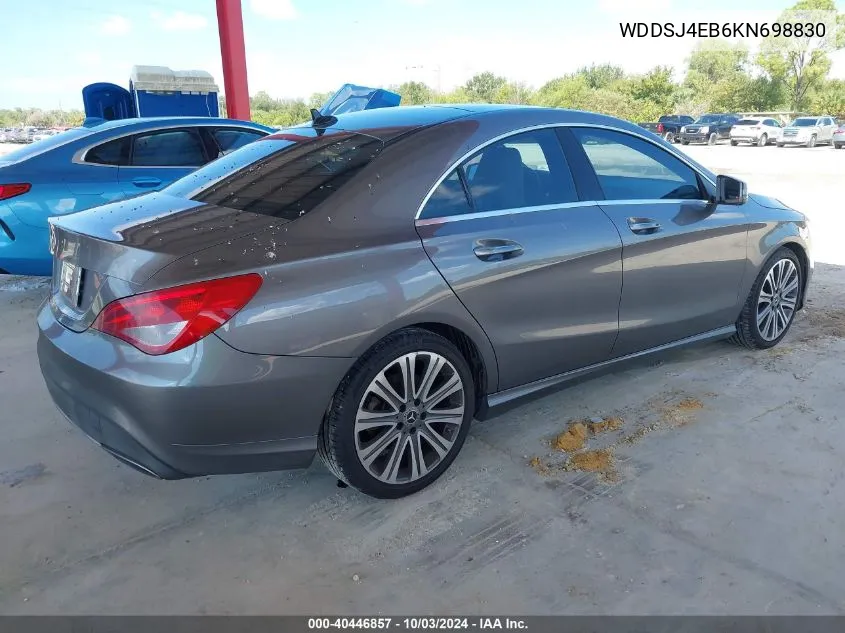 2019 Mercedes-Benz Cla 250 VIN: WDDSJ4EB6KN698830 Lot: 40446857