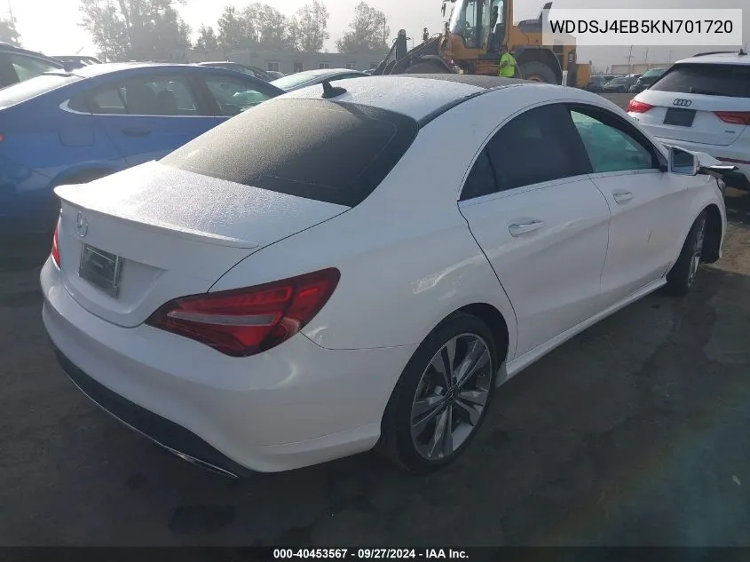 2019 Mercedes-Benz Cla 250 VIN: WDDSJ4EB5KN701720 Lot: 40453567