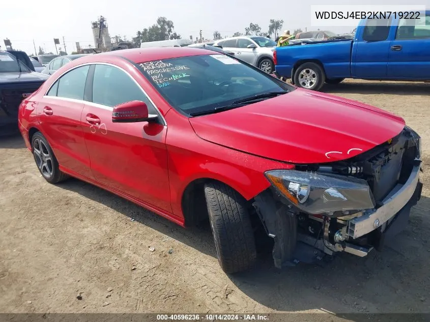 2019 Mercedes-Benz Cla 250 VIN: WDDSJ4EB2KN719222 Lot: 40596236