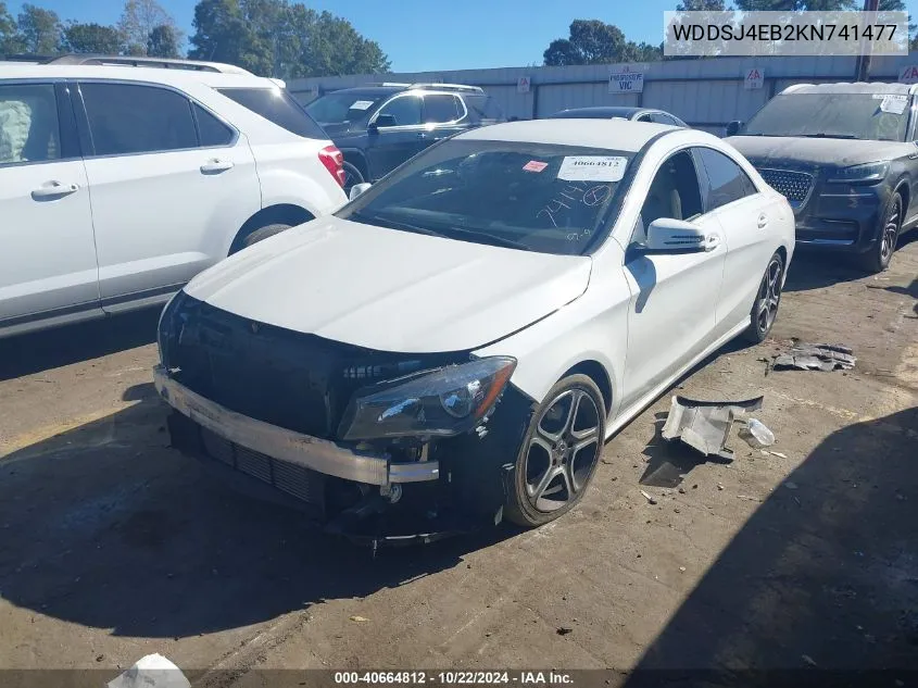 2019 Mercedes-Benz Cla 250 VIN: WDDSJ4EB2KN741477 Lot: 40664812