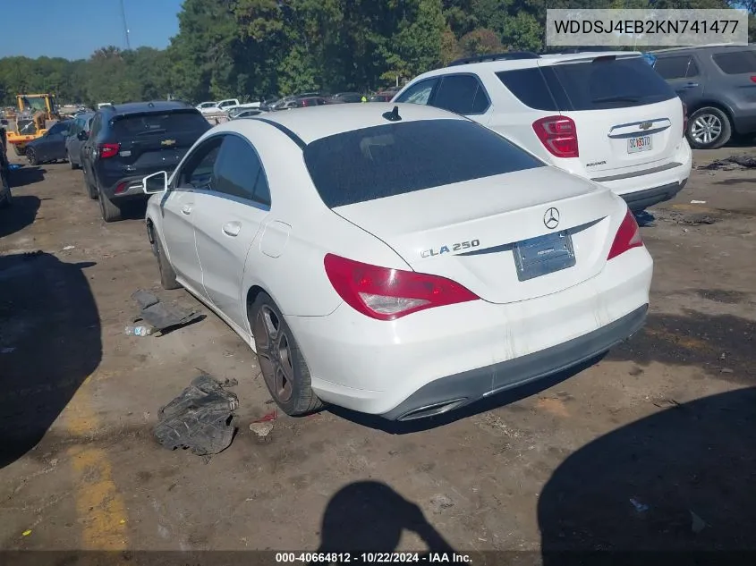 2019 Mercedes-Benz Cla 250 VIN: WDDSJ4EB2KN741477 Lot: 40664812