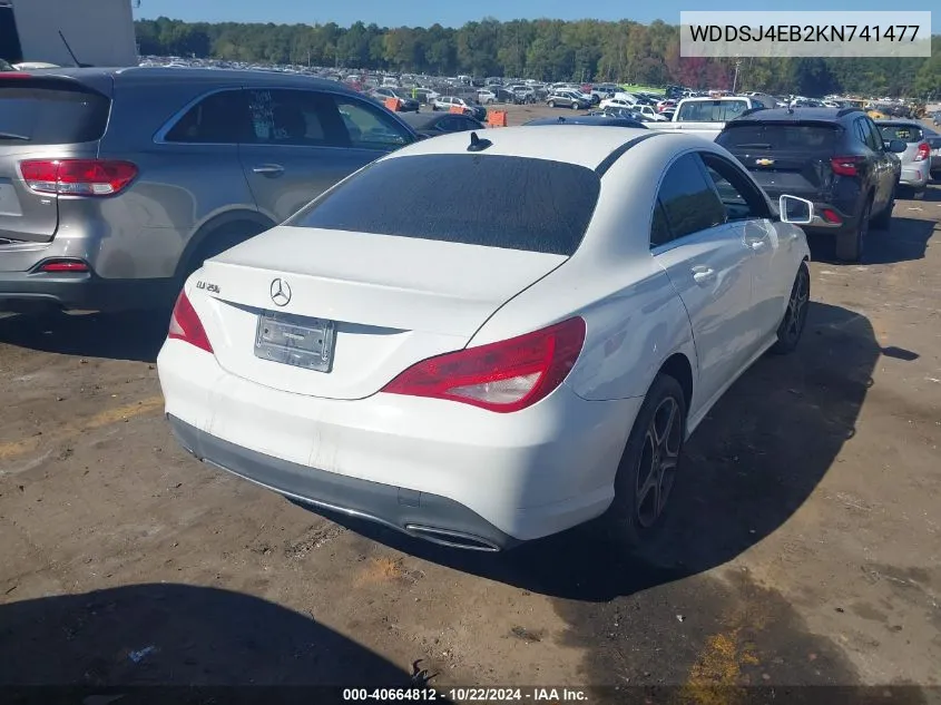 2019 Mercedes-Benz Cla 250 VIN: WDDSJ4EB2KN741477 Lot: 40664812